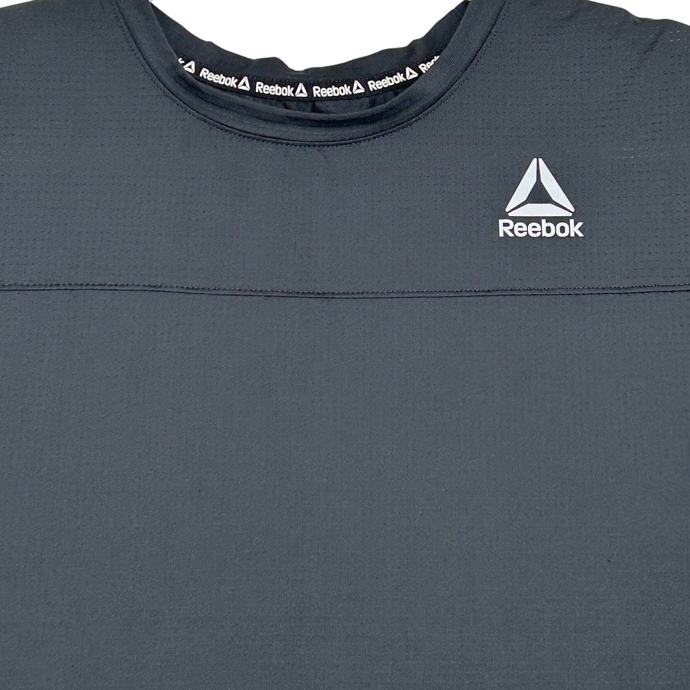 Reebok Performance Style Sleeveless Black Running Shirt Back Reflective Men's M - Picture 2 of 6